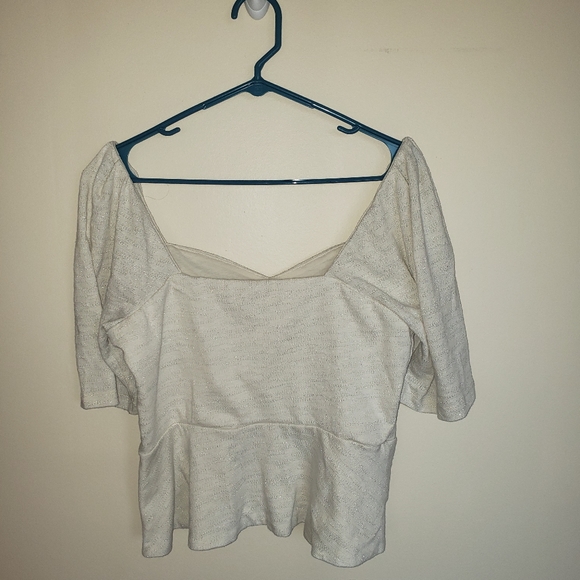 NWT Anthro Porridge Ivory & Silver Sweetheart Top - Picture 5 of 7